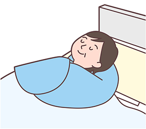 ケープを巻いてケリーパッドに頭をのせる