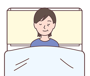 洗髪の際、防水シーツを敷く