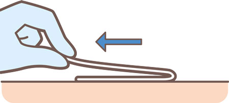 テープの180度剥がしのやり方の図