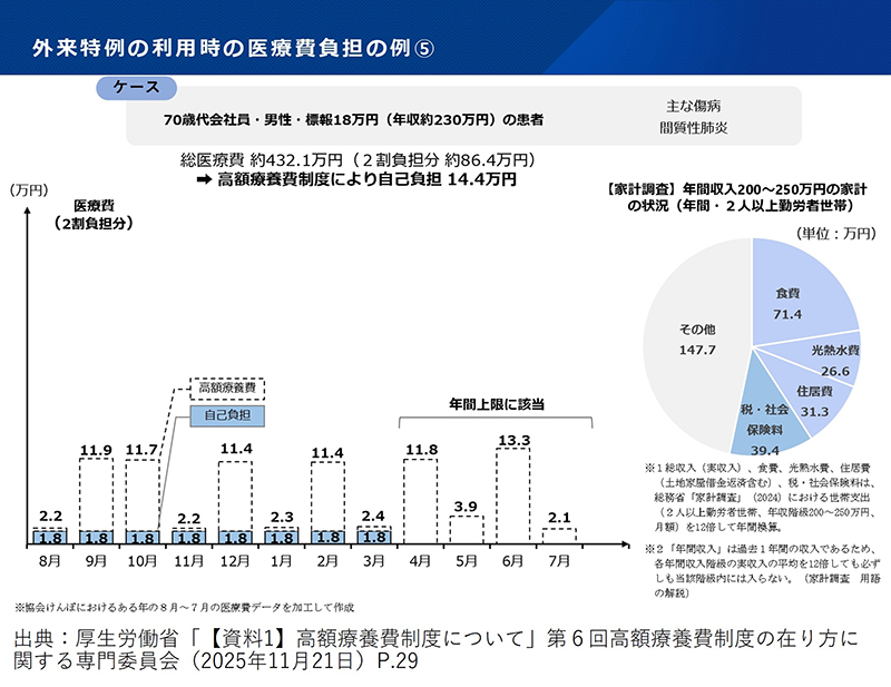 医療費負担の例